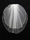 Two-tier White Shoulder Veils with Ribbon #LDB03010115