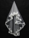 One-tier White/Ivory Elbow Bridal Veils with Applique #LDB03010117