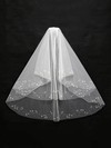 Two-tier White/Ivory Elbow Bridal Veils with Beading #LDB03010133