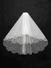 Two-tier White/Ivory Elbow Bridal Veils with Beading/Faux Pearl #LDB03010135