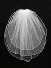 Three-tier White/Ivory Shoulder Veils with Faux Pearl #LDB03010136