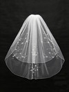 Two-tier White/Ivory Elbow Bridal Veils with Beading/Sequin #LDB03010138
