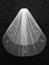 Two-tier White/Ivory Elbow Bridal Veils with Beading #LDB03010140