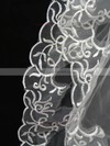 Two-tier White/Ivory Elbow Bridal Veils with Embroidery #LDB03010150