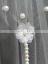 Four-tier White Fingertip Bridal Veils with Sequin/Faux Pearl #LDB03010156