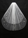 Two-tier White/Ivory Elbow Bridal Veils with Beading #LDB03010157