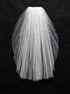One-tier White/Ivory Elbow Bridal Veils with Faux Pearl #LDB03010162