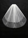 Two-tier White/Ivory Elbow Bridal Veils with Sequin/Beading #LDB03010164