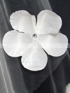Two-tier White/Ivory Elbow Bridal Veils with Beading/Satin Flower #LDB03010165