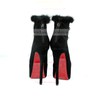 Women's Black Suede Pumps with Zipper/Fur #LDB03030268
