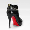 Women's Black Real Leather Pumps with Zipper #LDB03030284