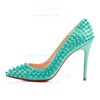 Women's Green Patent Leather Closed Toe with Rivet #LDB03030307