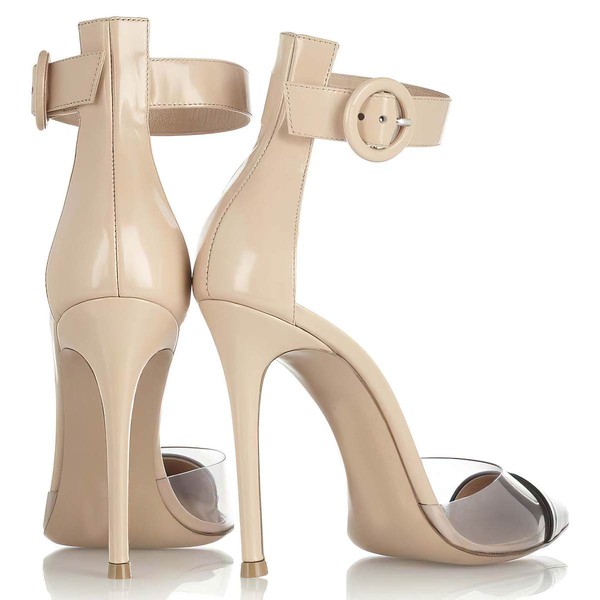 Women's Champagne Real Leather Pumps with Buckle #LDB03030316