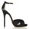 Women's Black Satin Peep Toe with Buckle/Ruched #LDB03030322