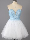 Amazing White Tulle Sweetheart Crystal Detailing Short/Mini Cocktail Dresses #LDB02019147