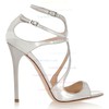 Women's White Patent Leather Pumps with Buckle #LDB03030342