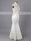 Gorgeous Sheath/Column White Elastic Woven Satin Sequins Scoop Neck Prom Dress #LDB02019150