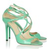 Women's Green Patent Leather Pumps with Buckle #LDB03030357