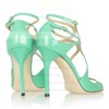 Women's Green Patent Leather Pumps with Buckle #LDB03030357