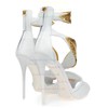 Women's White Real Leather Pumps with Zipper #LDB03030358