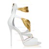 Women's White Real Leather Pumps with Zipper #LDB03030358