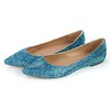 Women's Blue Real Leather Closed Toe with Crystal #LDB03030359