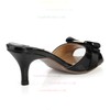 Women's Black Patent Leather Pumps with Buckle/Bowknot #LDB03030362
