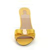 Women's Yellow Patent Leather Pumps with Buckle #LDB03030364