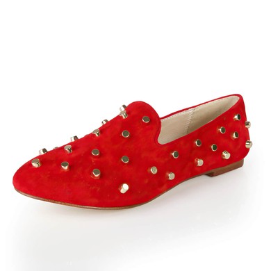 Women's Red Suede Closed Toe with Rivet #LDB03030372