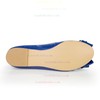 Women's Blue Real Leather Flats with Bowknot #LDB03030379