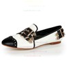 Women's White Patent Leather Closed Toe with Buckle #LDB03030386