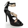 Women's Black Leatherette Sandals with Others #LDB03030390