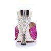 Women's Fuchsia Leatherette Pumps with Crystal Heel #LDB03030393