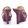 Women's Burgundy Patent Leather Sandals with Crystal #LDB03030394