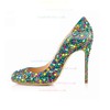 Women's  Real Leather Pumps with Crystal Heel/Crystal #LDB03030401