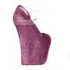 Women's Fuchsia Real Leather Peep Toe with Buckle #LDB03030415