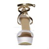 Women's White Real Leather Sandals with Ankle Strap/Buckle #LDB03030416