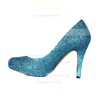 Women's Blue Real Leather Platform with Crystal #LDB03030417