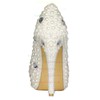 Women's Ivory Patent Leather Pumps with Rhinestone/Pearl #LDB03030425