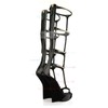 Women's Black Real Leather Sandals #LDB03030432