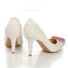 Women's White Patent Leather Pumps with Crystal/Pearl #LDB03030440