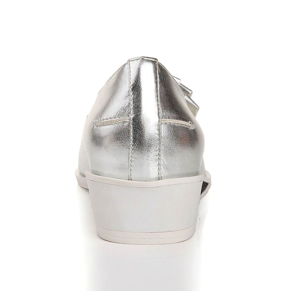 Women's Silver Real Leather Closed Toe #LDB03030452
