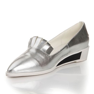 Women's Silver Real Leather Closed Toe #LDB03030452