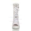 Women's White Real Leather Peep Toe with Lace-up/Rivet #LDB03030460