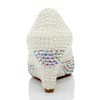Women's White Patent Leather Closed Toe with Rhinestone/Imitation Pearl/Crystal Heel #LDB03030465