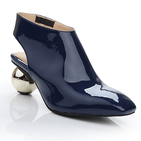 Women's Blue Patent Leather Closed Toe