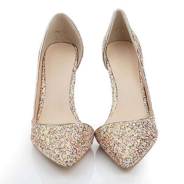 Women's  Patent Leather Closed Toe with Sparkling Glitter #LDB03030475