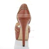 Women's Brown Real Leather Pumps with Zipper #LDB03030481