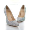 Women's  Real Leather Pumps with Crystal/Crystal Heel #LDB03030485