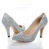 Women's  Real Leather Pumps with Crystal/Crystal Heel #LDB03030486